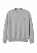 Grey sweatshirt with embroidered colored logo